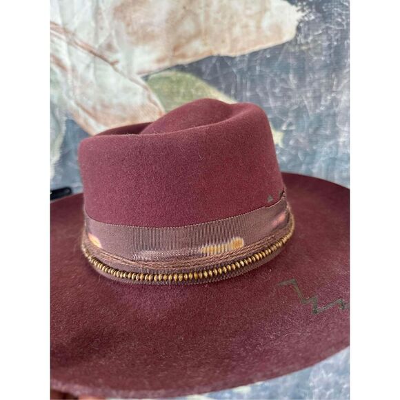 New FREE PEOPLE Mossant Mulholland Layered Bands Felt Hat - Picture 3 of 5